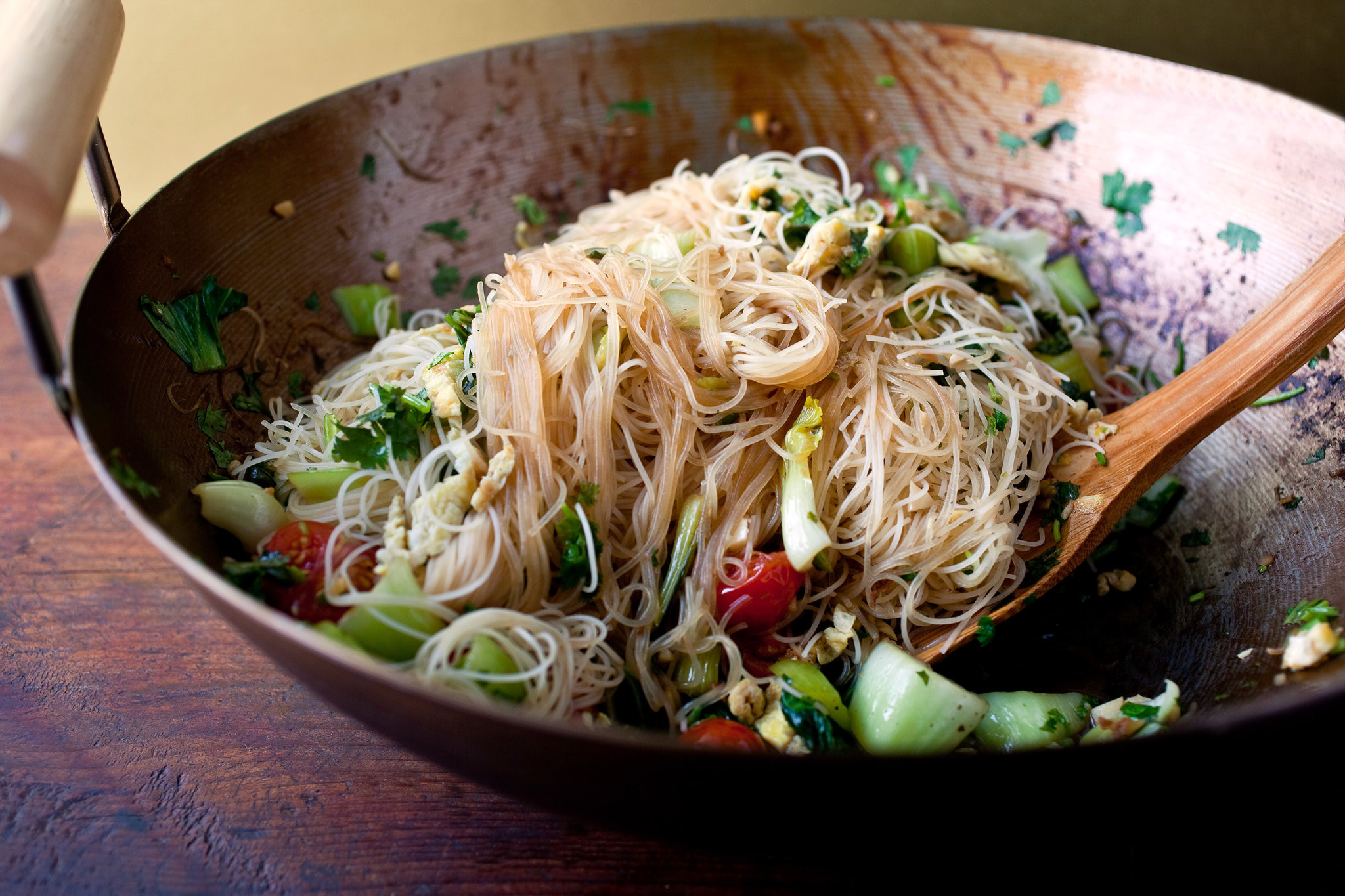 Stir Fried Rice Noodles Recipe
 Stir Fried Rice Stick Noodles With Bok Choy and Cherry