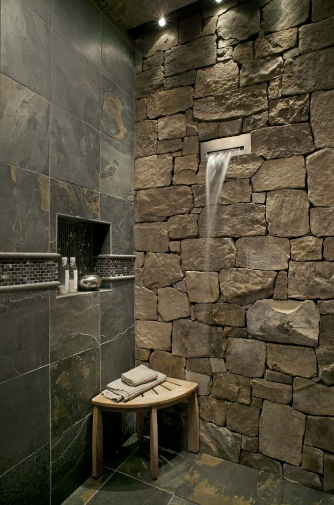 Stone Bathroom Tile
 12 LUXURY BATHROOMS WITH STONE WALLS