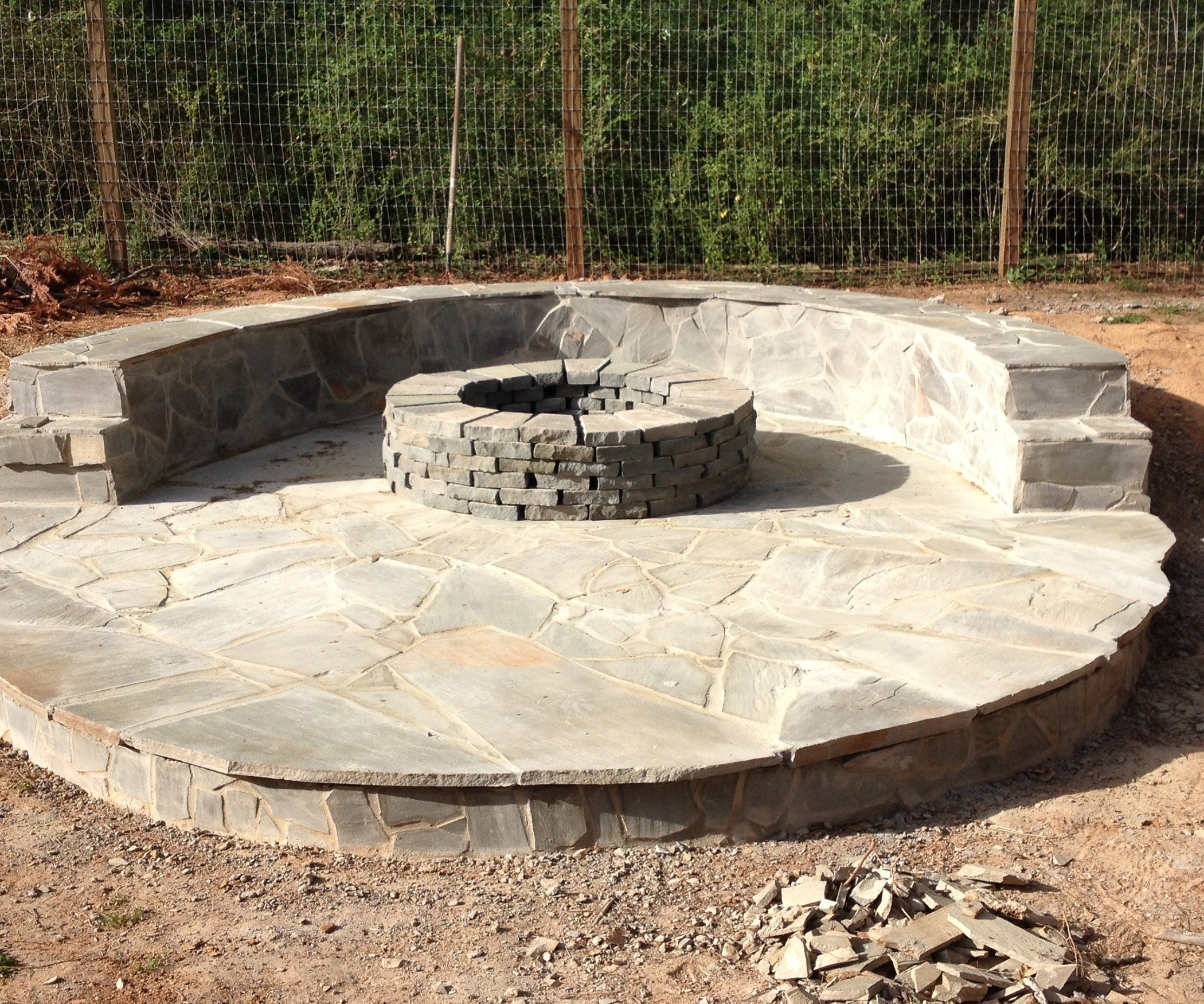 Stone Patio With Fire Pit
 Stone Veneer Fire Pit Patio 11