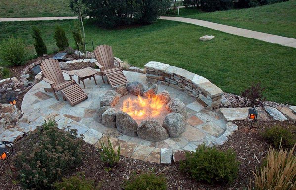 Stone Patio With Fire Pit
 Top 60 Best Flagstone Patio Ideas Hardscape Designs