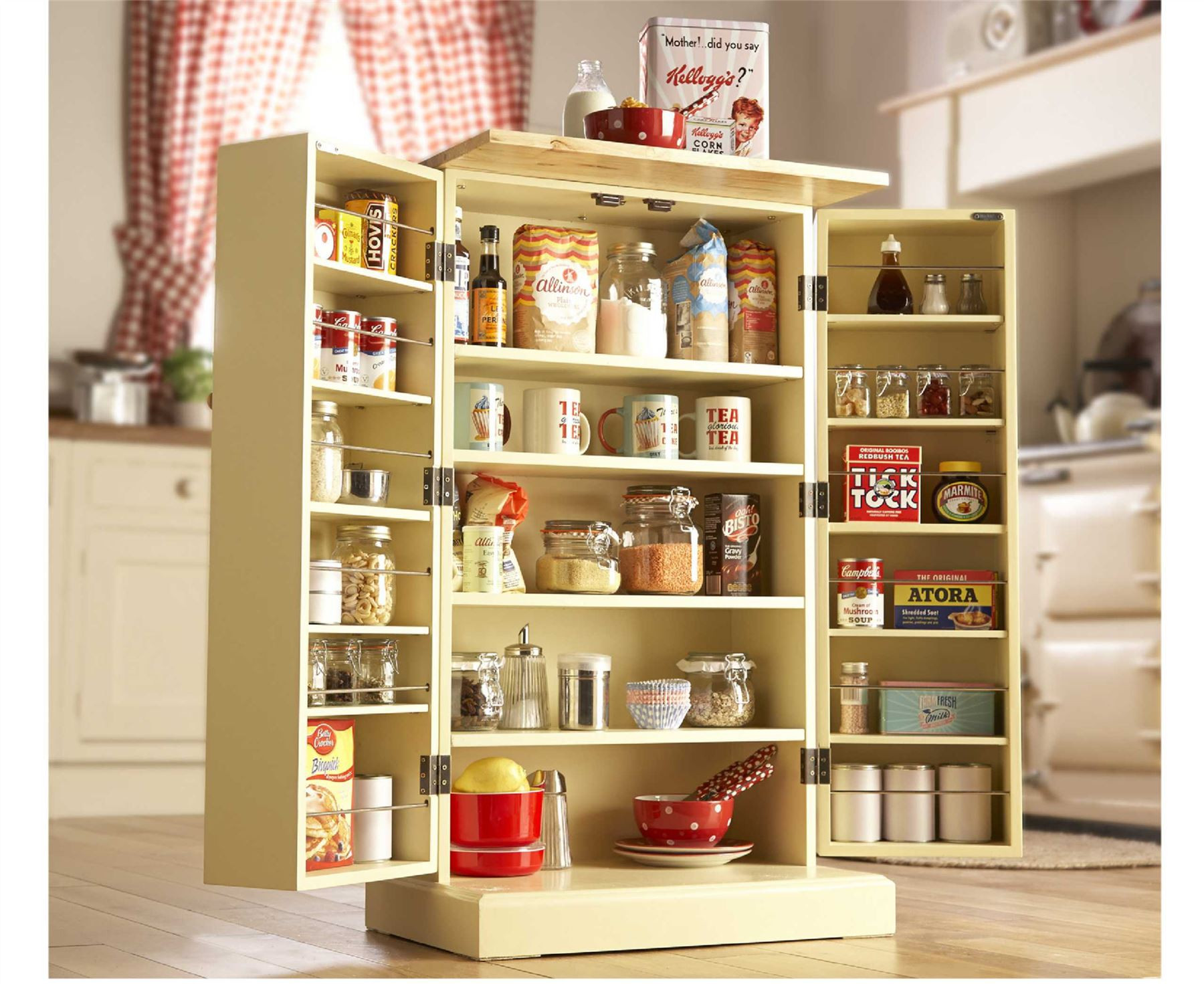 Storage Cabinet For The Kitchen
 Freestanding Larder Wooden Cupboard Buttermilk Kitchen