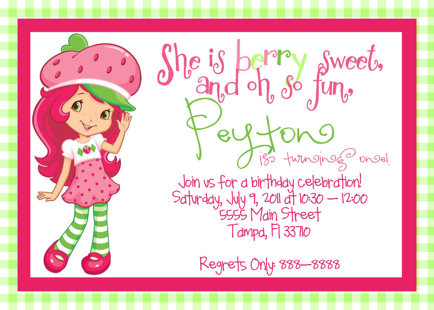 Strawberry Shortcake Birthday Invitations
 Printable Strawberry Shortcake Birthday by MagicbyMarcy on