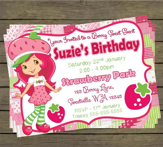 Strawberry Shortcake Birthday Invitations
 Strawberry Shortcake Birthday Party Invitation by