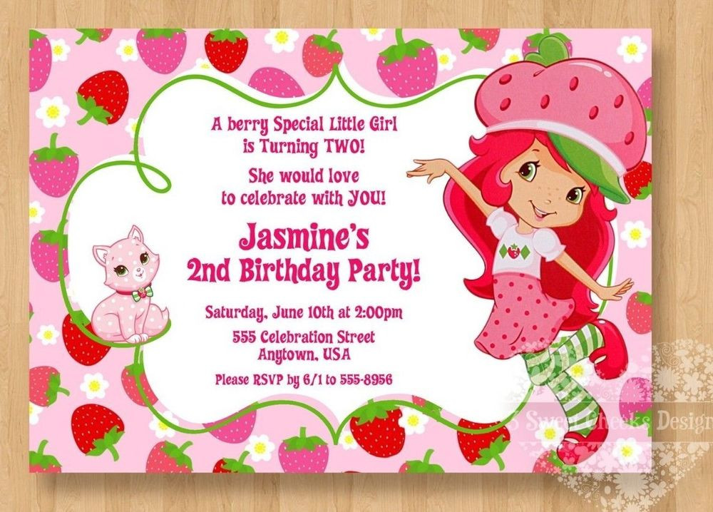 Strawberry Shortcake Birthday Invitations
 10 Strawberry Shortcake Birthday Party Invitations Cute