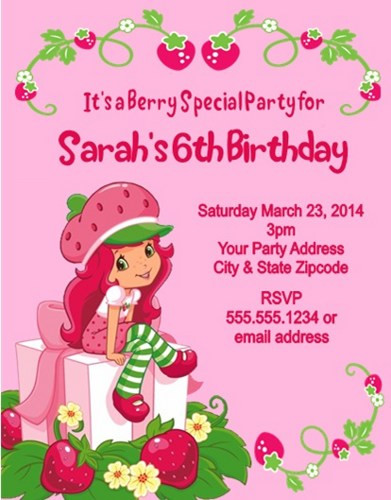 Strawberry Shortcake Birthday Invitations
 FREE Printable Strawberry Shortcake Personalized Birthday