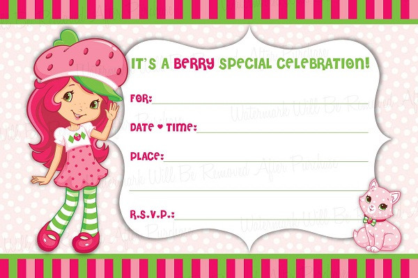 Strawberry Shortcake Birthday Invitations
 Strawberry Shortcake Birthday Invitations Ideas – FREE