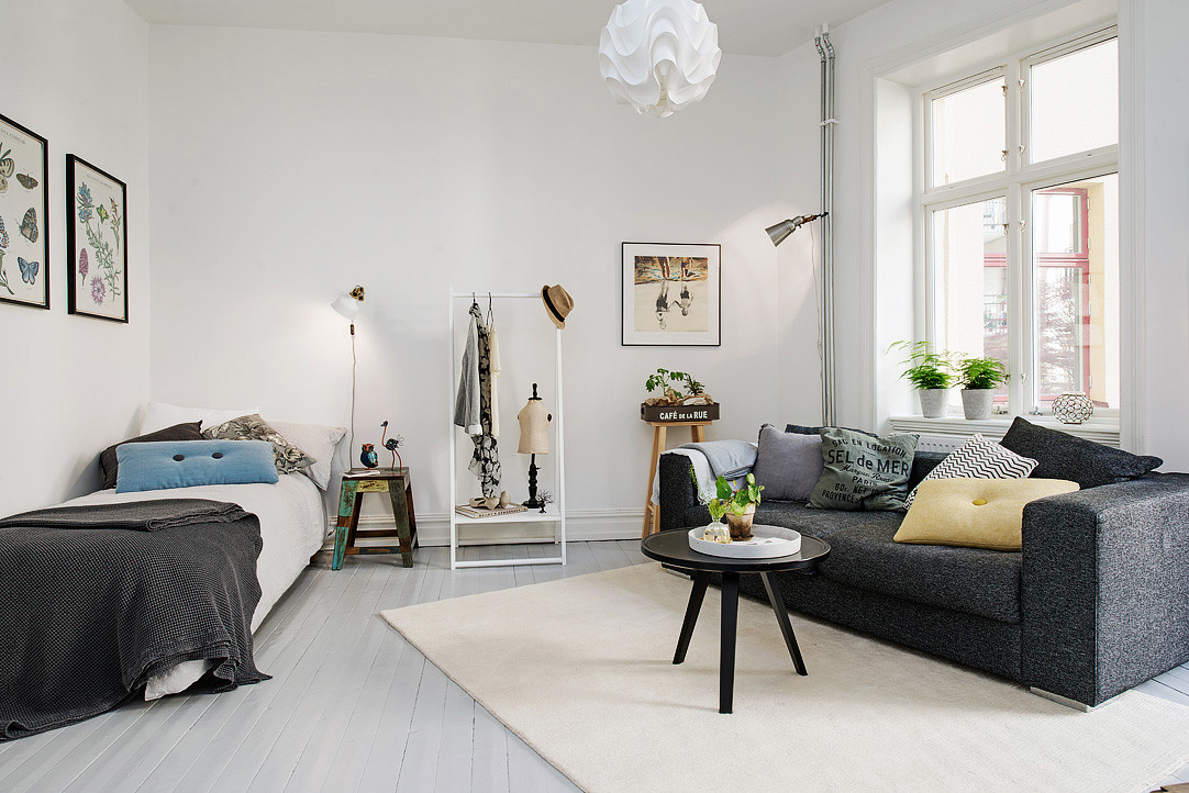 Studio Apartment Living Room Ideas
 Delightful e Room Studio Apartment in Gothenburg