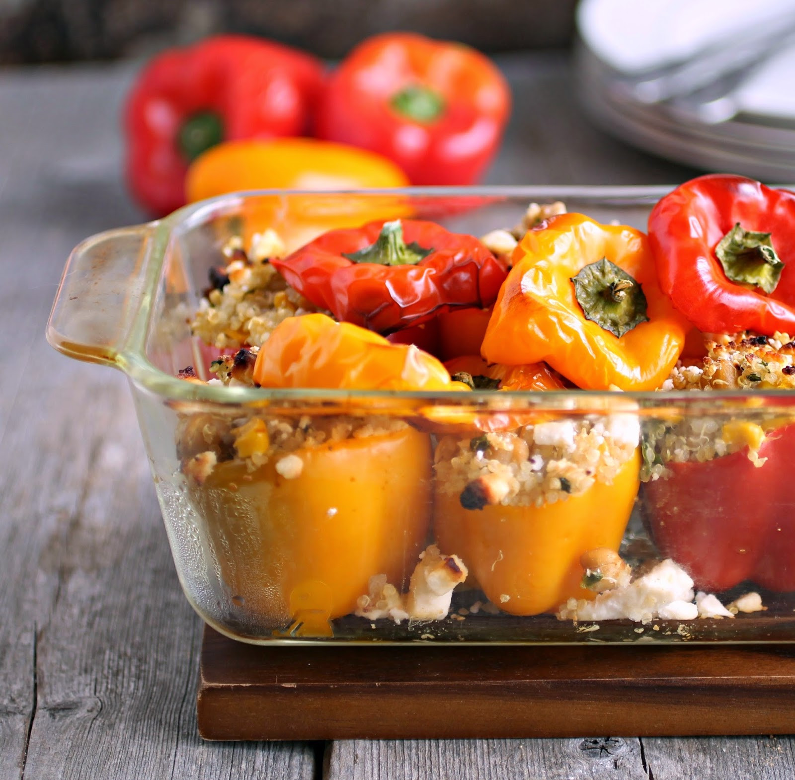 Stuffed Baby Bell Peppers
 Hungry Couple Quinoa and Feta Stuffed Baby Bell Peppers