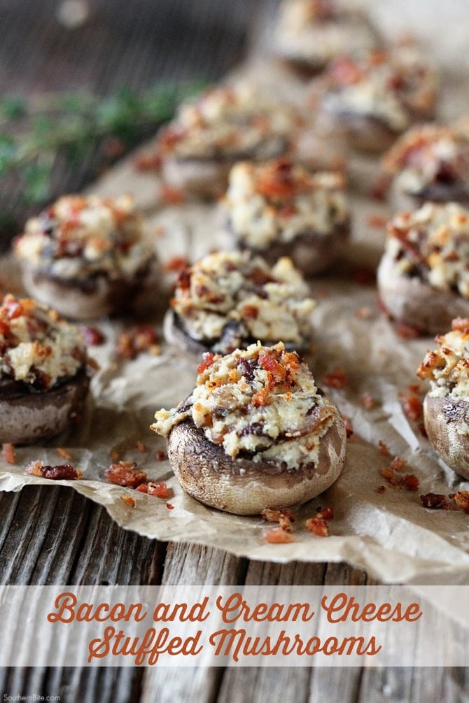 Stuffed Mushrooms With Cream Cheese And Bacon
 Bacon and Cream Cheese Stuffed Mushrooms Southern Bite