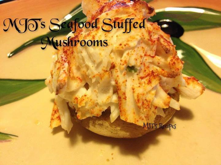 Stuffed Seafood Mushrooms
 MJT’s Seafood Stuffed Mushrooms