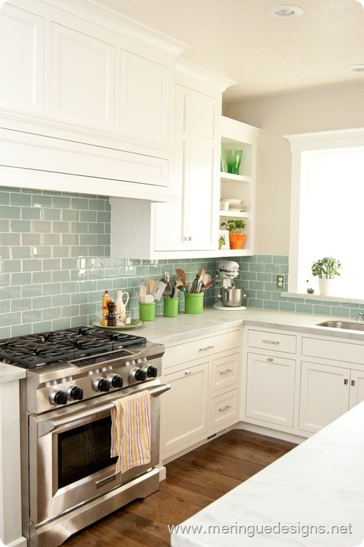 Subway Tiles Kitchen
 Shorely Chic Blue Glass Subway Tile