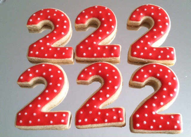 Sugar Cookies For Two
 Number 2 sugar cookie Second Birthday Party cookies 1