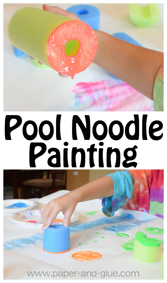 Summer Art Projects Preschool
 Pool Noodle Painting Process Art