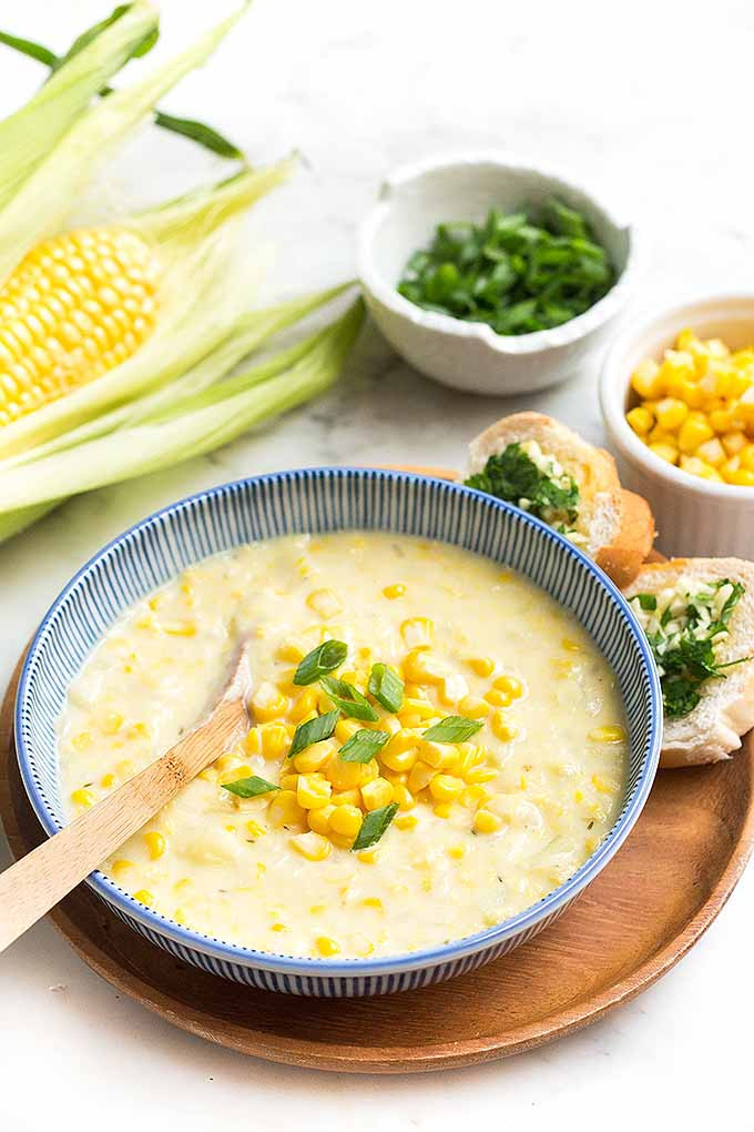 Summer Corn Chowder
 Summer Corn Chowder with Herb Garlic Bread Recipe