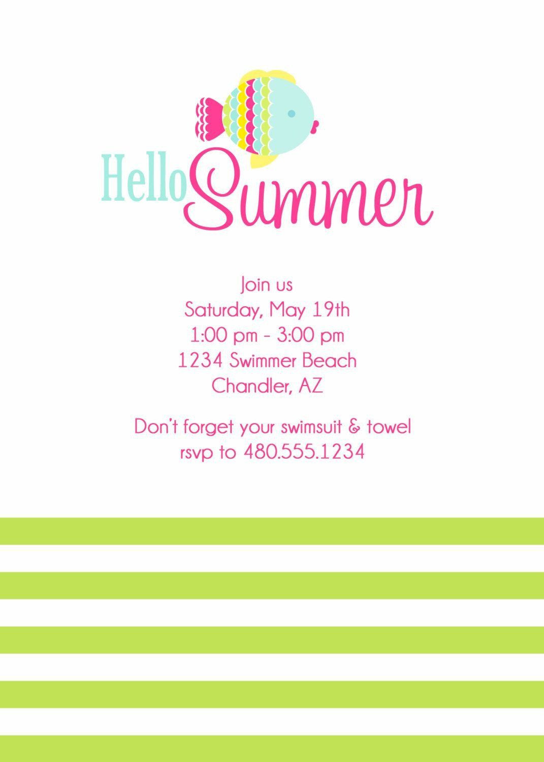 Summer Party Invitation Wording Ideas
 30 Summer Party Invites Templates in 2020