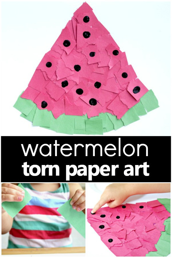 Summer Preschool Art Projects
 Torn Paper Watermelon Craft Fantastic Fun & Learning