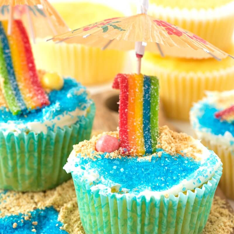 Summer Themed Cupcakes
 Beach Cupcakes Video Tutorial