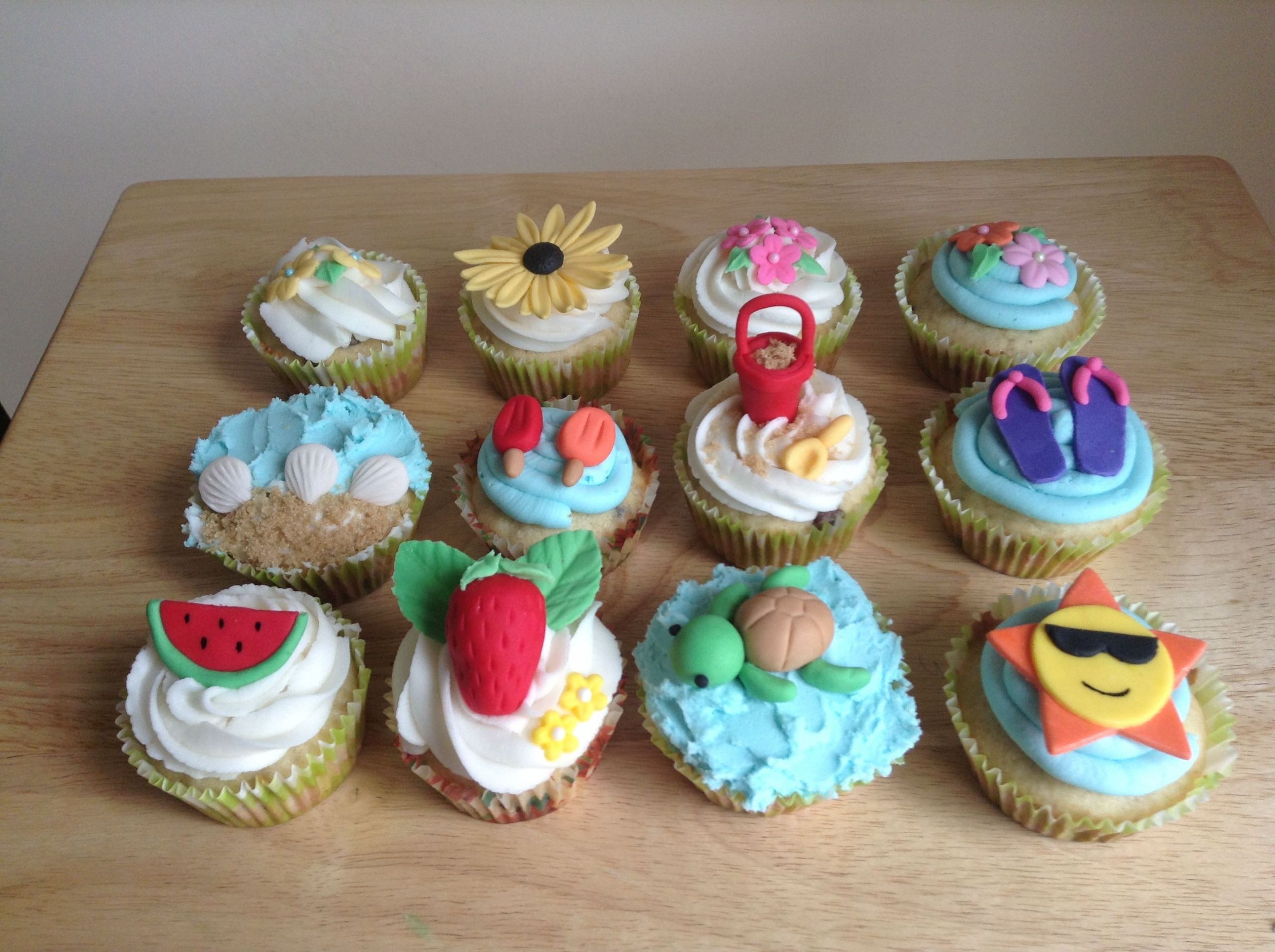 Summer Themed Cupcakes
 Summer themed cupcakes made by me