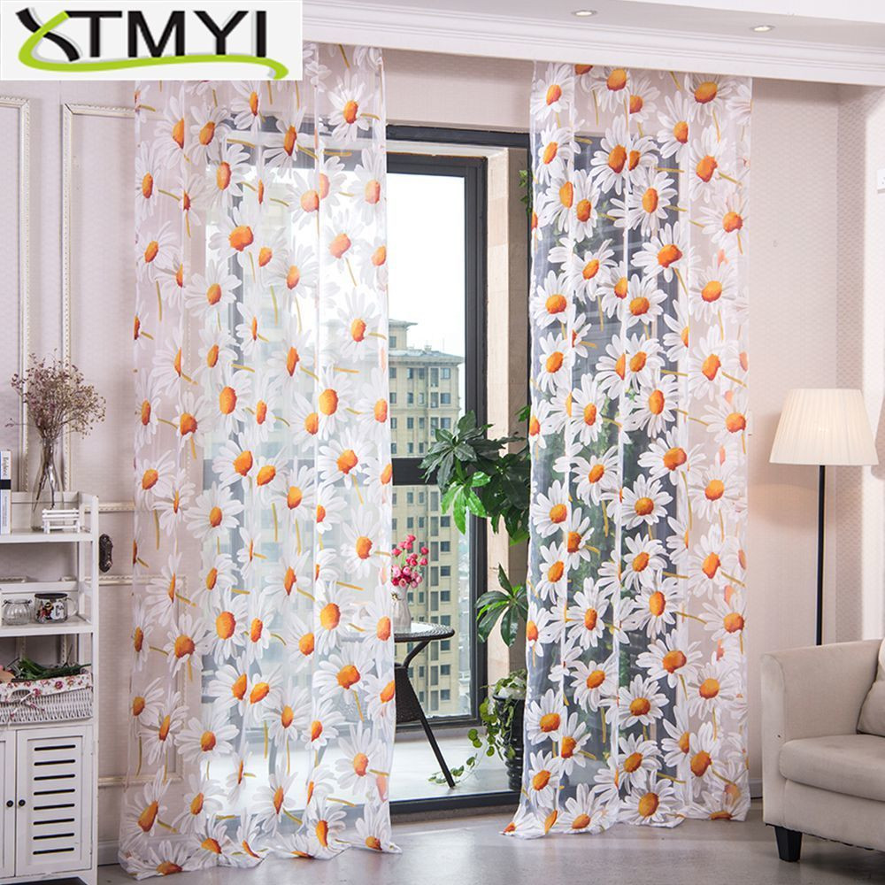 Sunflower Kitchen Curtains
 Window screening balcony finished product burnout design