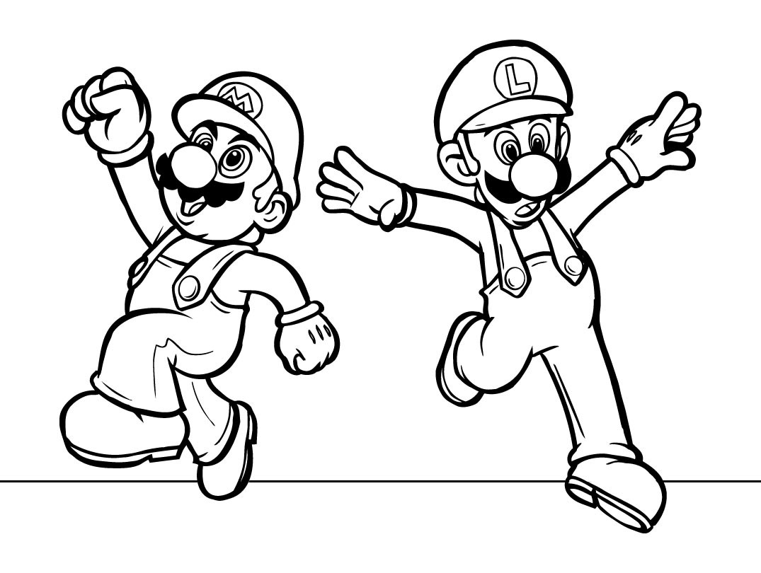 Super Mario Printable Coloring Pages
 Mario Coloring pages Black and white super Mario
