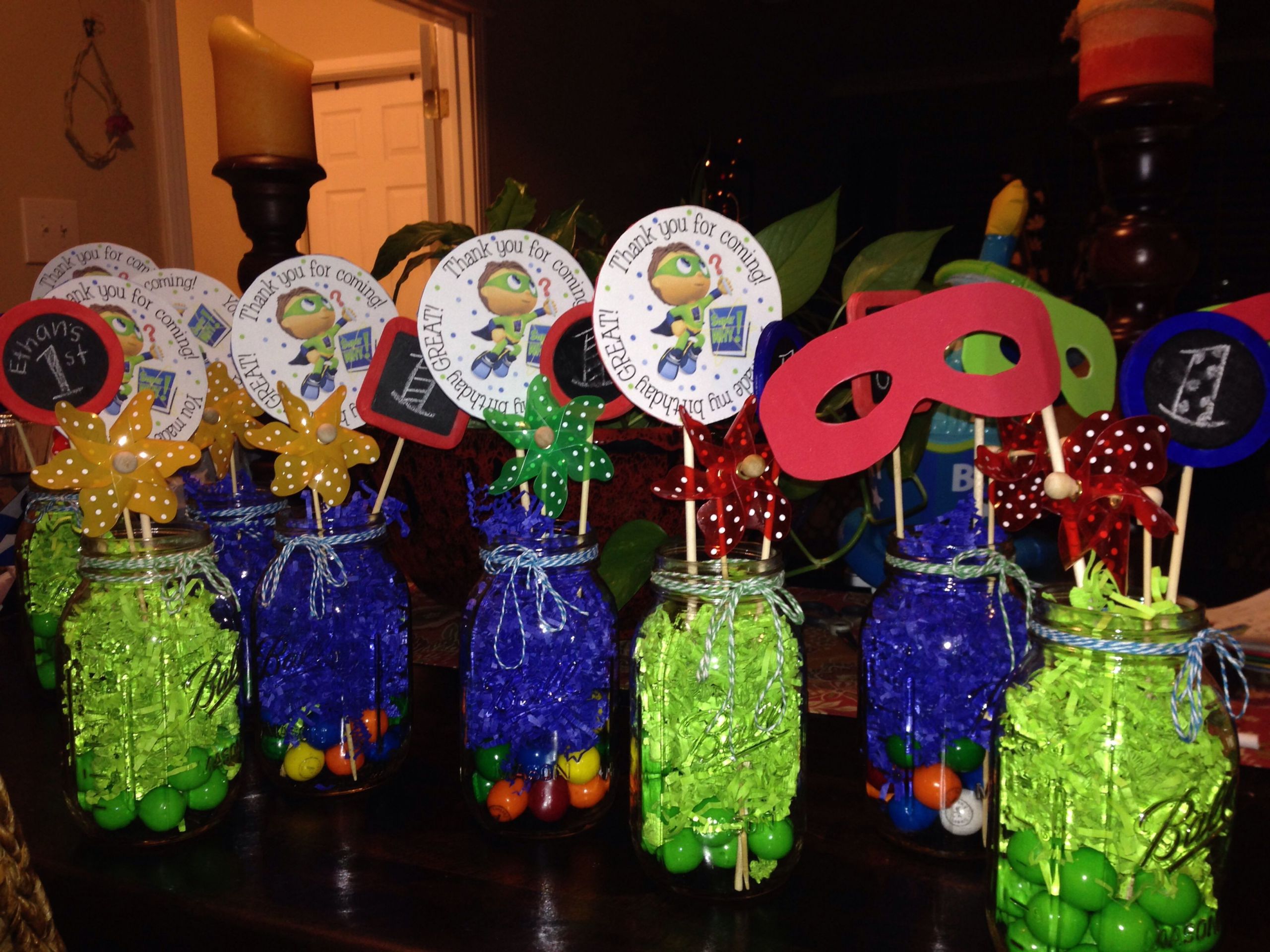 Super Why Birthday Decorations
 Super Why centerpieces