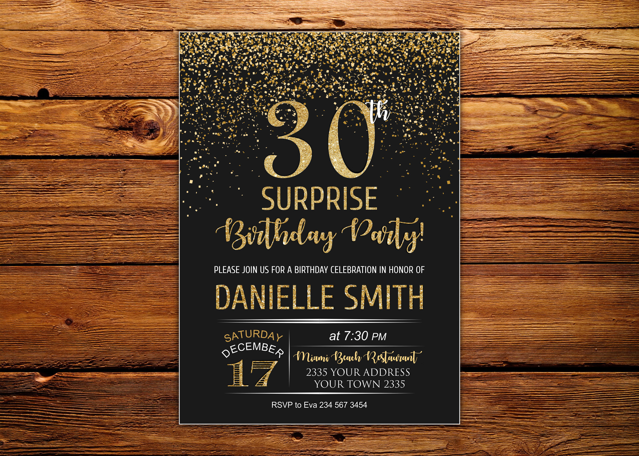 Surprise 30th Birthday Party Invitations
 Surprise 30th Birthday Party invitation 30th Birthday