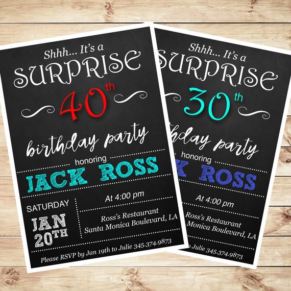 Surprise 30th Birthday Party Invitations
 Printable surprise 30th birthday party by ArtPartyInvitation