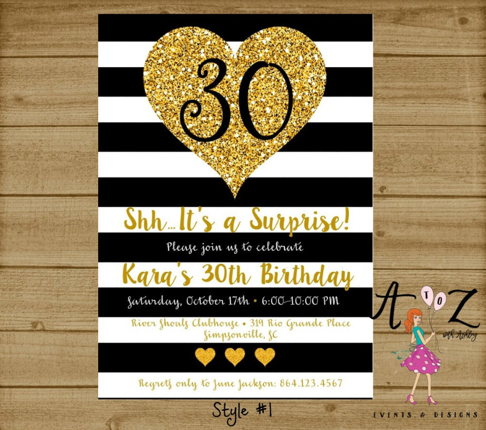 Surprise 30th Birthday Party Invitations
 30th Birthday Invitation Surprise Party Invite 30th Birthday