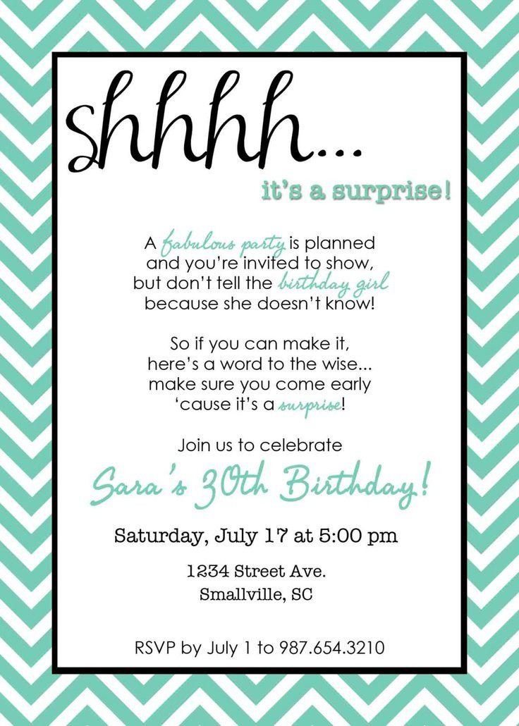 Surprise 30th Birthday Party Invitations
 Surprise 30th Birthday Invitation Samples
