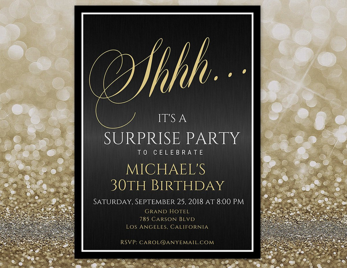 Surprise 30th Birthday Party Invitations
 ANY AGE Surprise 30th Birthday Invitation For Him Surprise