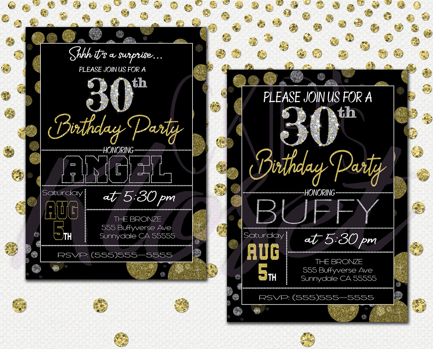 Surprise 30th Birthday Party Invitations
 Surprise 30th Birthday Invitations for Him or Her – Mens