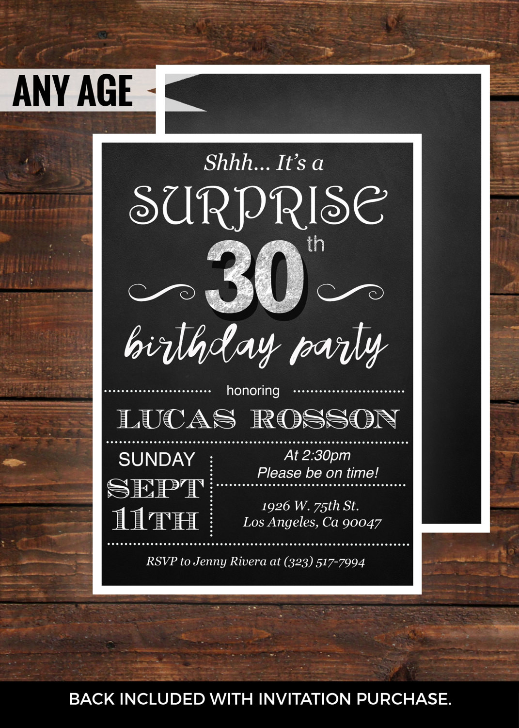 Surprise 30th Birthday Party Invitations
 Surprise 30th birthday invitations for him by
