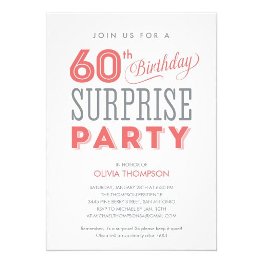 Surprise 60th Birthday Invitations
 60th Surprise Birthday Invitations