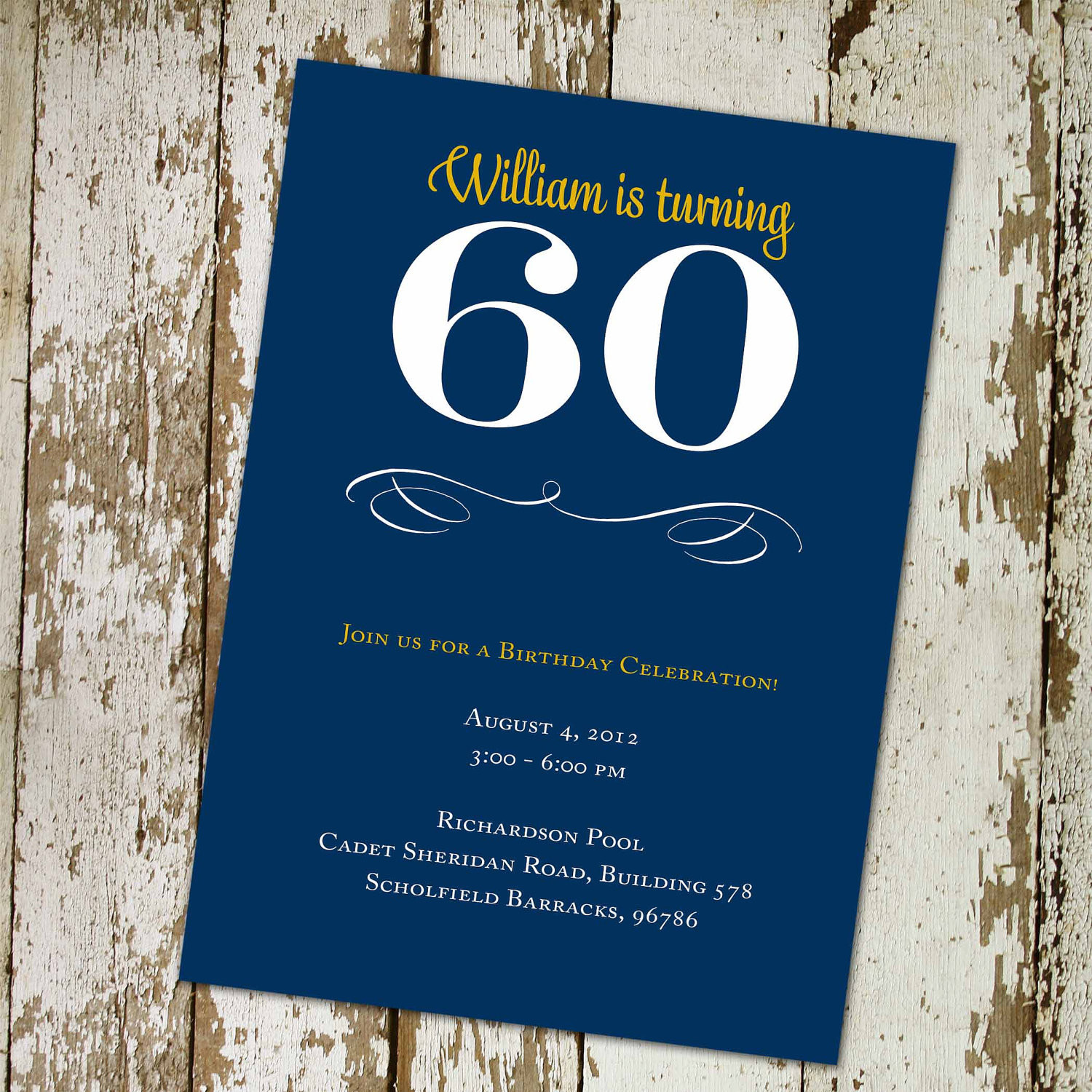 Surprise 60th Birthday Invitations
 60th Birthday invitation ANY COLOR retirement surprise party