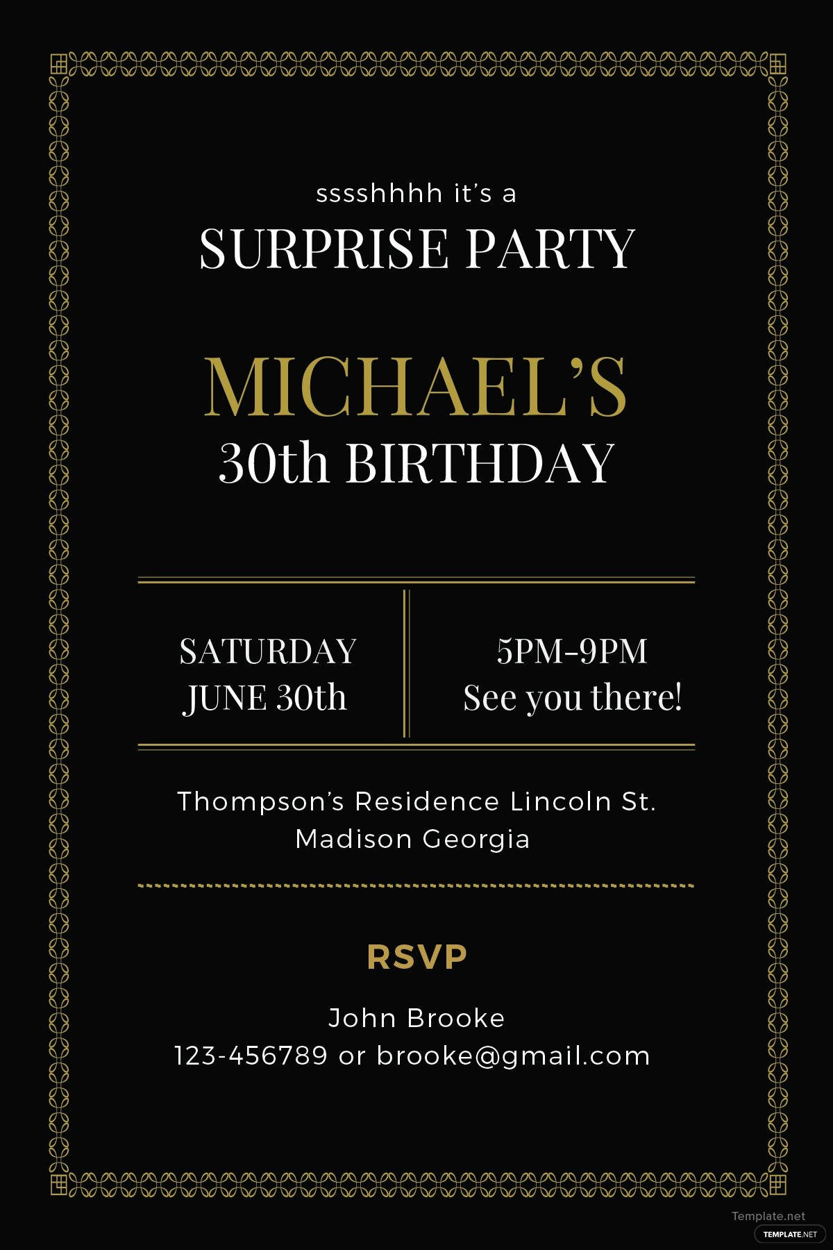 Surprise Birthday Invitation Templates
 Free Surprise Party Invitation Template in Adobe