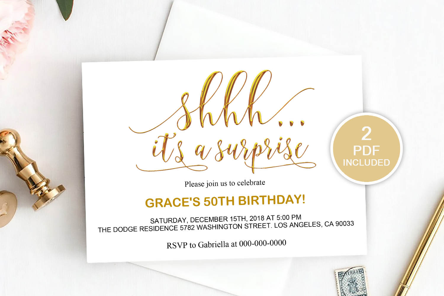 Surprise Birthday Invitation Templates
 Surprise party invitation template DAD 20