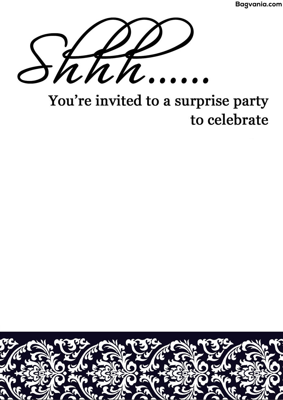Surprise Birthday Invitation Templates
 Free Printable Surprise Birthday Invitations – FREE