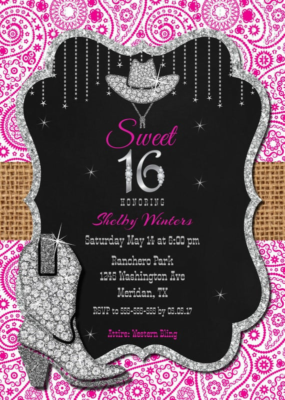 Sweet 16 Birthday Invitations Free Printable
 Sweet 16 Invitation Printable Sweet sixteen Invitation 16th