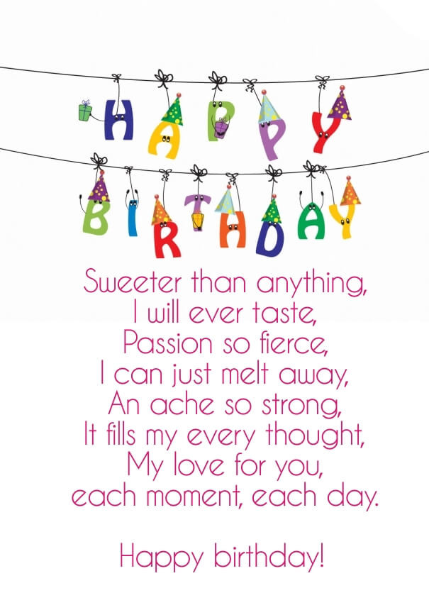 Sweet Happy Birthday Quotes
 12 Happy Birthday Love Poems for Her & Him with