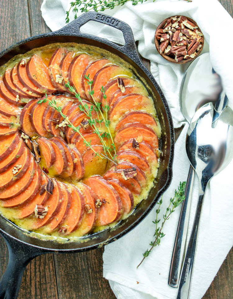 Sweet Potatoes Recipe For Thanksgiving Dinner
 Skillet Scalloped Sweet Potatoes with Maple Bourbon Brown