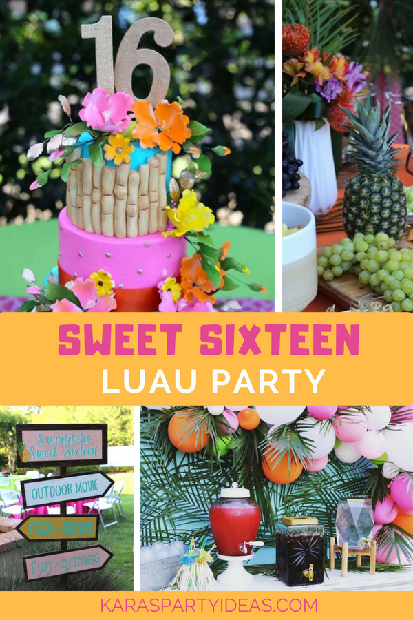 Sweet Sixteen Beach Party Ideas
 Kara s Party Ideas Sweet 16 Luau