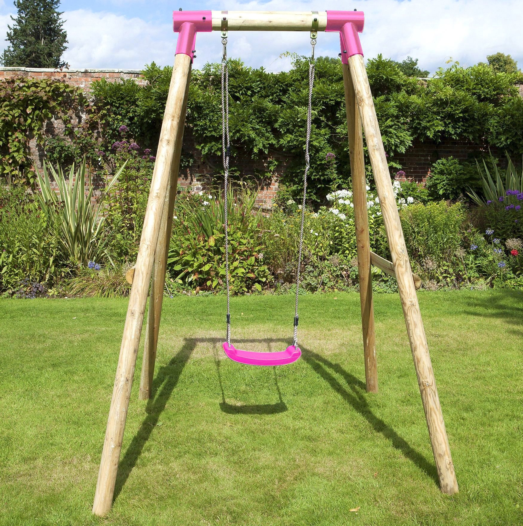 Swing Set Kids
 Rebo Kids Wooden Garden Swing Set Childrens Swings Solar