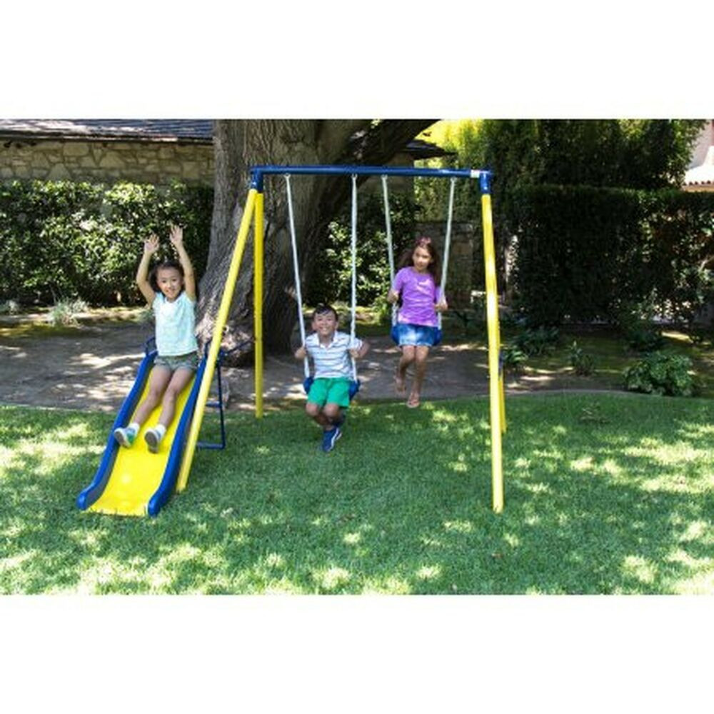 Swing Set Kids
 Sportspower Power Play Time Metal Swing Set Outdoor Kids