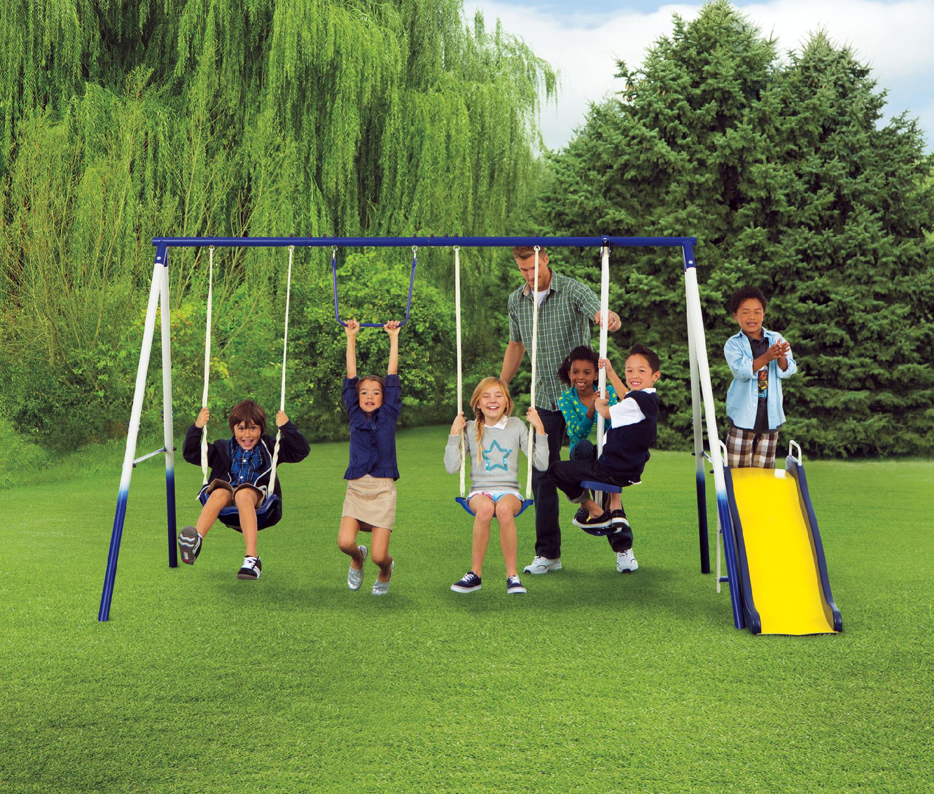 Swing Set Kids
 Sportspower Grove Park 4 Leg Metal Swing Set