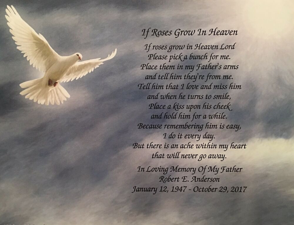 Sympathy Gifts For Loss Of Father For Child
 In Memory of Father Sympathy Gifts Memorial Poem