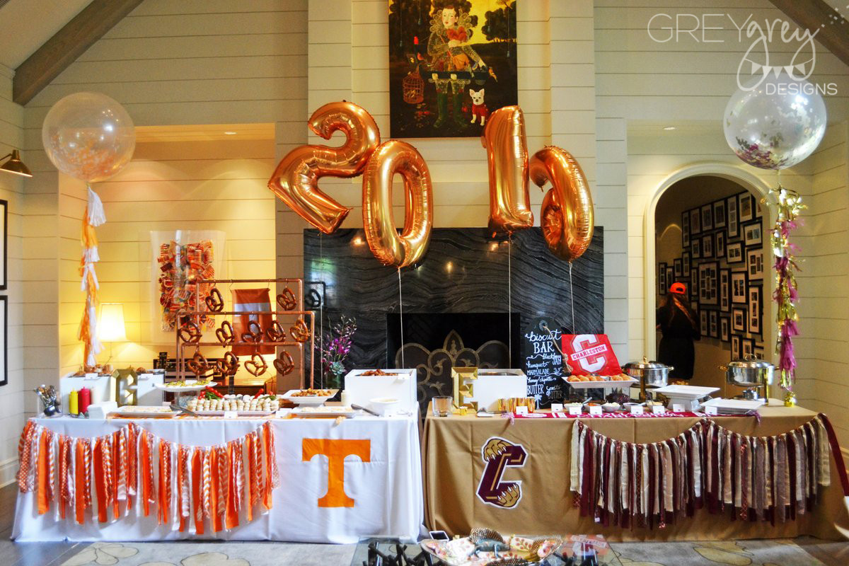 Table Decoration Ideas For Graduation Party
 GreyGrey Designs My Parties Dueling Tailgate Graduation