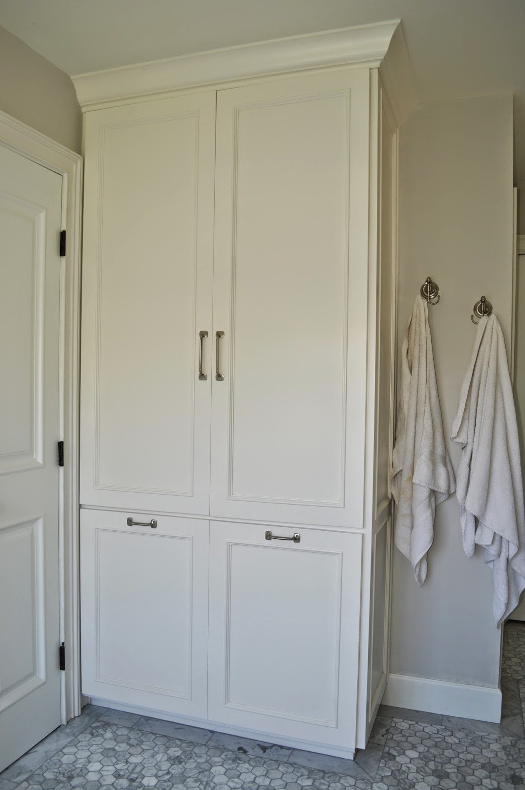 Tall Bathroom Cabinet With Doors
 The Cape Cod Ranch Renovation Master Bathroom