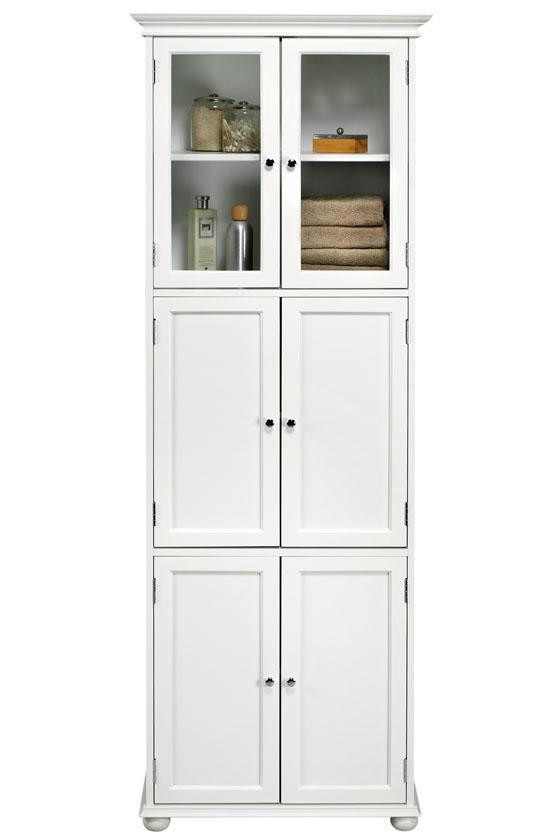 Tall Bathroom Cabinet With Doors
 Tall White Bathroom Storage Cabinet Home Furniture Design
