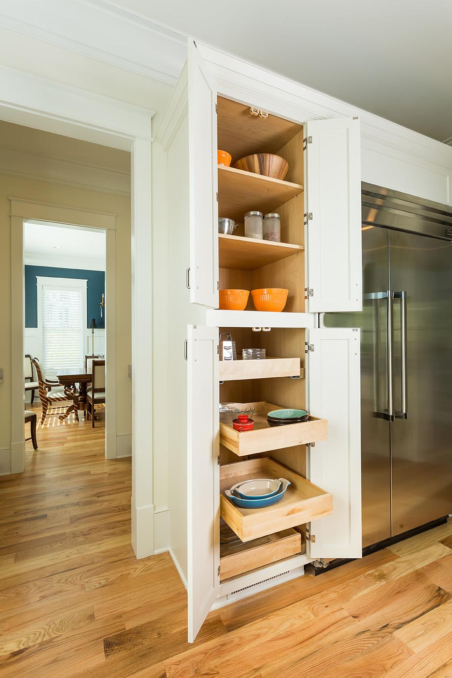 Tall White Kitchen Cabinet
 Luxury South Carolina Home features Inset Shaker Cabinets