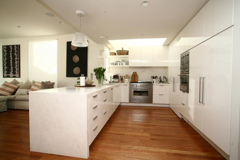 Tall White Kitchen Cabinet
 Tall white kitchen cabinet up to ceiling in Kitchen
